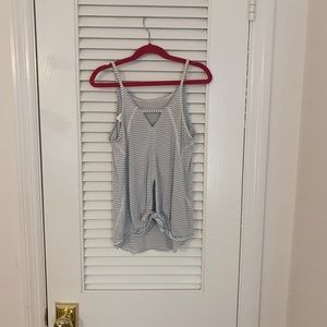 Ivivva girls grey and white stripped tank top, size kids 10.